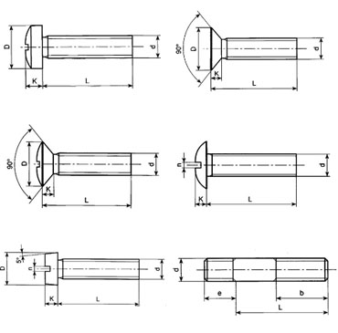 Cross recessed and slotted screws